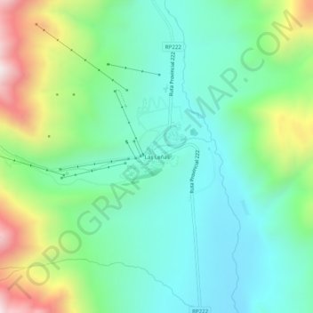 Mappa topografica Las Leñas, altitudine, rilievo
