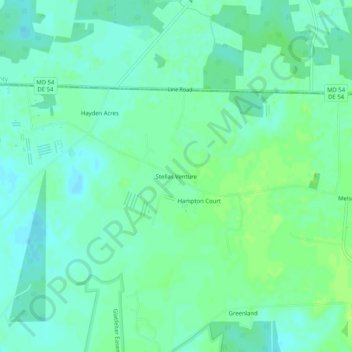 Mappa topografica Stellas Venture, altitudine, rilievo