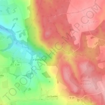 Mappa topografica Les Gorges du Corong, altitudine, rilievo