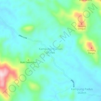 Mappa topografica Kampung Plaman Dunuk, altitudine, rilievo
