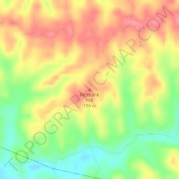 Mappa topografica Redbank Hill, altitudine, rilievo