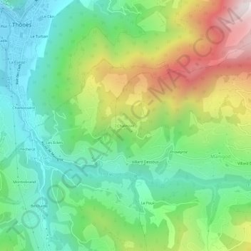 Mappa topografica Chalmont, altitudine, rilievo