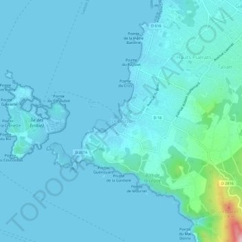 Mappa topografica Le Brusc, altitudine, rilievo
