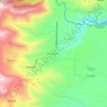 Mappa topografica Marawer, altitudine, rilievo
