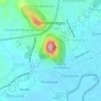 Mappa topografica Morro São João, altitudine, rilievo