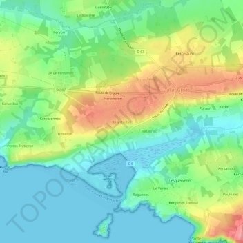 Mappa topografica Kerastrobel, altitudine, rilievo