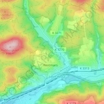 Mappa topografica Sägrainhof, altitudine, rilievo