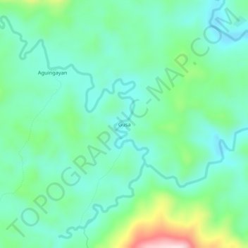 Mappa topografica Gusa, altitudine, rilievo
