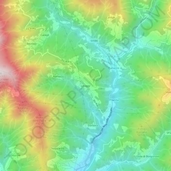 Mappa topografica Levaggi, altitudine, rilievo