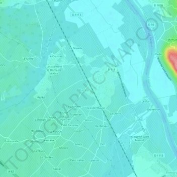 Mappa topografica Camperos, altitudine, rilievo