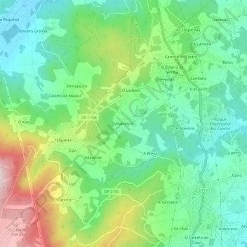 Mappa topografica Vilamouro, altitudine, rilievo