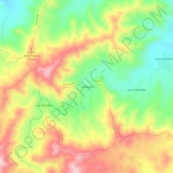 Mappa topografica La Hoya, altitudine, rilievo
