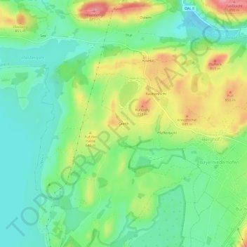 Mappa topografica Greith, altitudine, rilievo