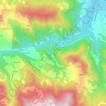 Mappa topografica Armorano, altitudine, rilievo