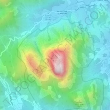 Mappa topografica Monte Mochuara, altitudine, rilievo