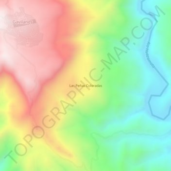 Mappa topografica Las Peñas Coloradas, altitudine, rilievo