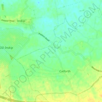 Mappa topografica Woodsfold, altitudine, rilievo