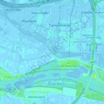 Mappa topografica Koedood, altitudine, rilievo
