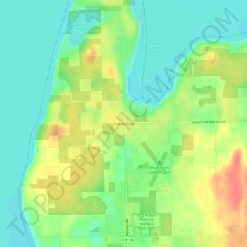 Mappa topografica Washington, altitudine, rilievo