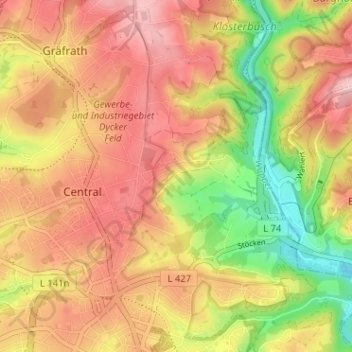 Mappa topografica Rathland, altitudine, rilievo
