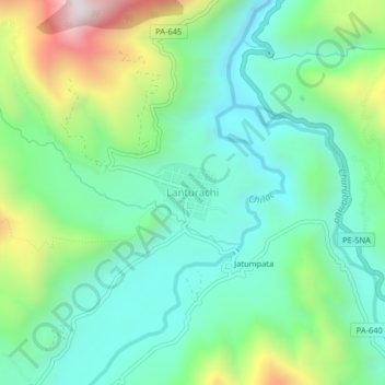Mappa topografica Lanturachi, altitudine, rilievo