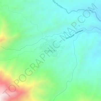 Mappa topografica Atanquez, altitudine, rilievo