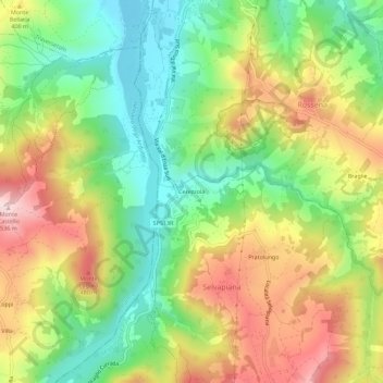 Mappa topografica Cerezzola, altitudine, rilievo