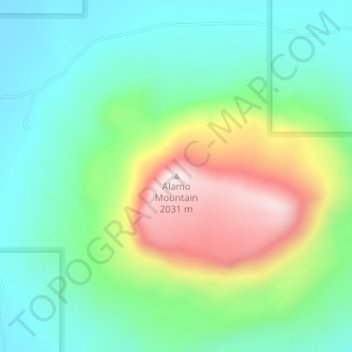Mappa topografica Alamo Mountain, altitudine, rilievo
