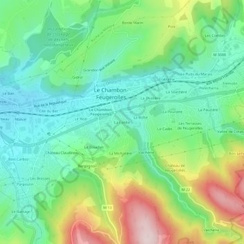 Mappa topografica La Cotille, altitudine, rilievo