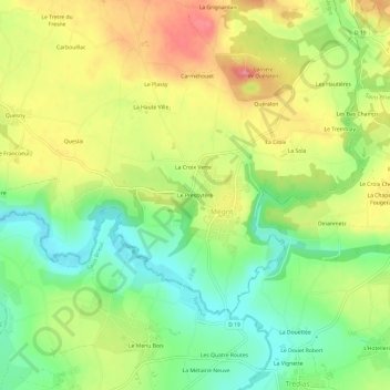 Mappa topografica Le Presbytère, altitudine, rilievo