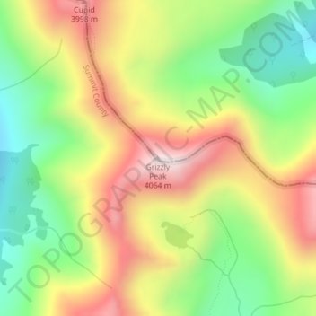 Mappa topografica Grizzly Peak, altitudine, rilievo