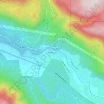 Mappa topografica Brightwood, altitudine, rilievo