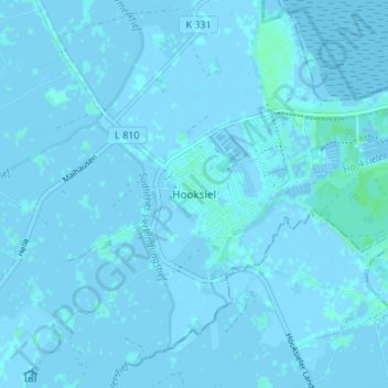 Mappa topografica Hooksiel, altitudine, rilievo