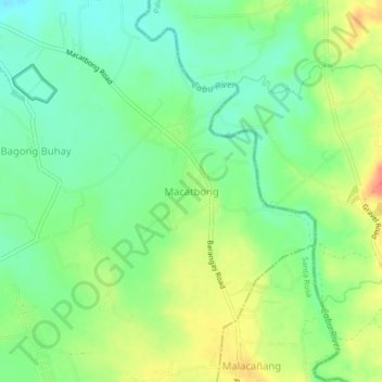 Mappa topografica Macatbong, altitudine, rilievo