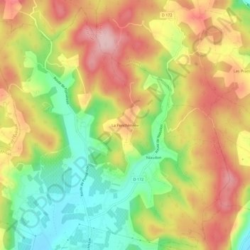 Mappa topografica La Penchénerie, altitudine, rilievo