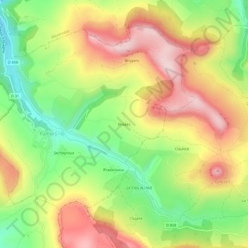 Mappa topografica Prades, altitudine, rilievo
