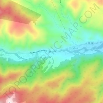 Mappa topografica Glen Echo, altitudine, rilievo