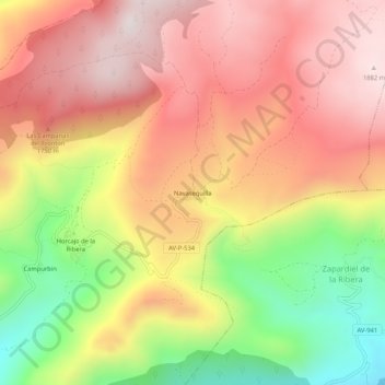 Mappa topografica Navasequilla, altitudine, rilievo