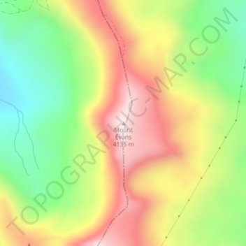 Mappa topografica Mount Evans, altitudine, rilievo