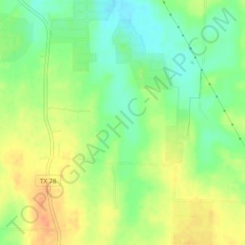 Mappa topografica Purdue Lake Dam, altitudine, rilievo
