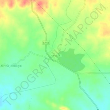 Mappa topografica Jonnagiri, altitudine, rilievo