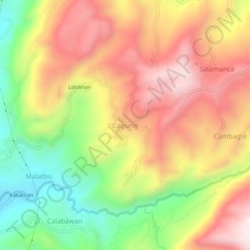 Mappa topografica Cagsing, altitudine, rilievo