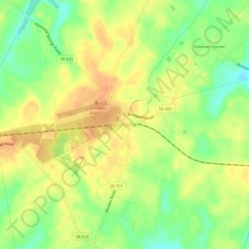 Mappa topografica Bumpass, altitudine, rilievo