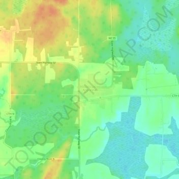 Mappa topografica Argonne, altitudine, rilievo