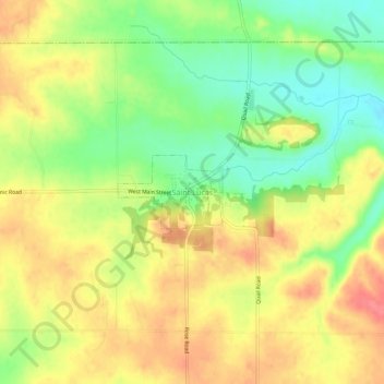 Mappa topografica Saint Lucas, altitudine, rilievo
