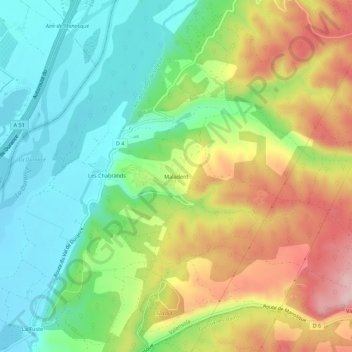 Mappa topografica Maladent, altitudine, rilievo
