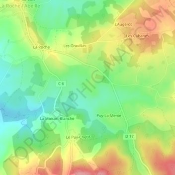 Mappa topografica Charneuve, altitudine, rilievo
