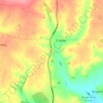 Mappa topografica Little Cubley, altitudine, rilievo