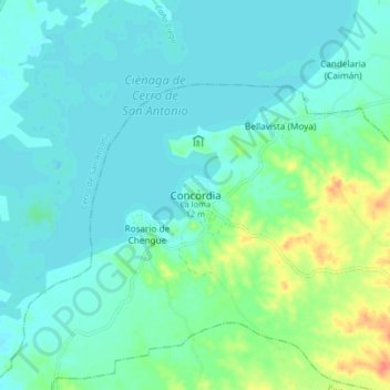 Mappa topografica Concordia, altitudine, rilievo