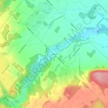 Mappa topografica Lowville, altitudine, rilievo